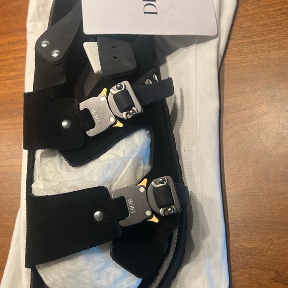 Christian Dior Birkenstock Mens Sandals in Black Euro Size 43 Brand New in Box - Picture 8 of 11